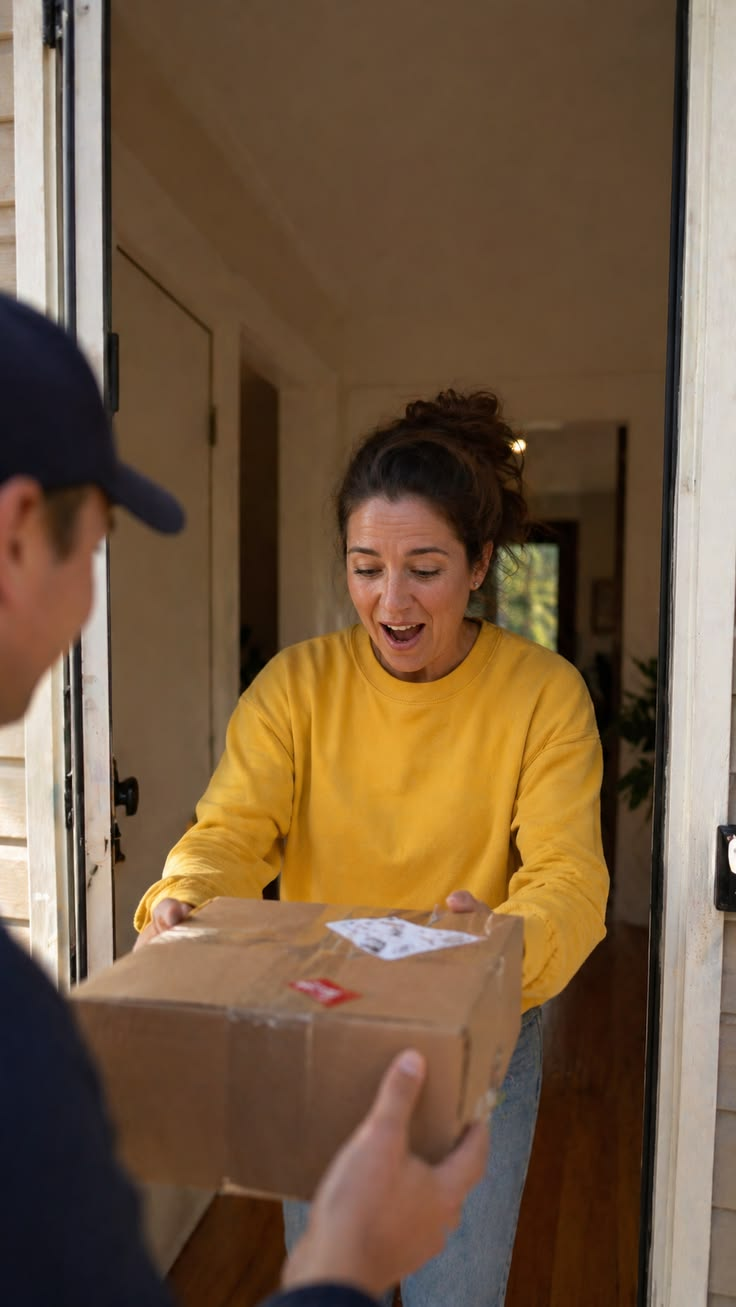 courier handing over a parcel